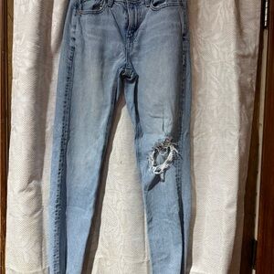 American Eagle Outfitters Light Blue Distressed Skinny Jeans